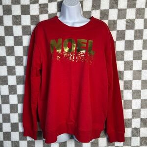 Celebrate together gold metallic Noel sweatshirt red xl